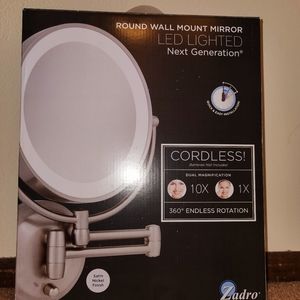 Zadro Round Wall Mount Mirror LED lighted Cordless